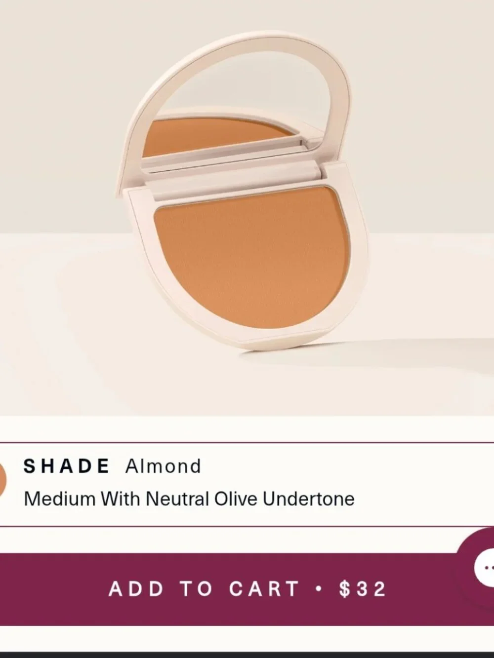 RARE BEAUTY True To Myself Tinted Pressed Finishing Powder Almond - NEW in Box